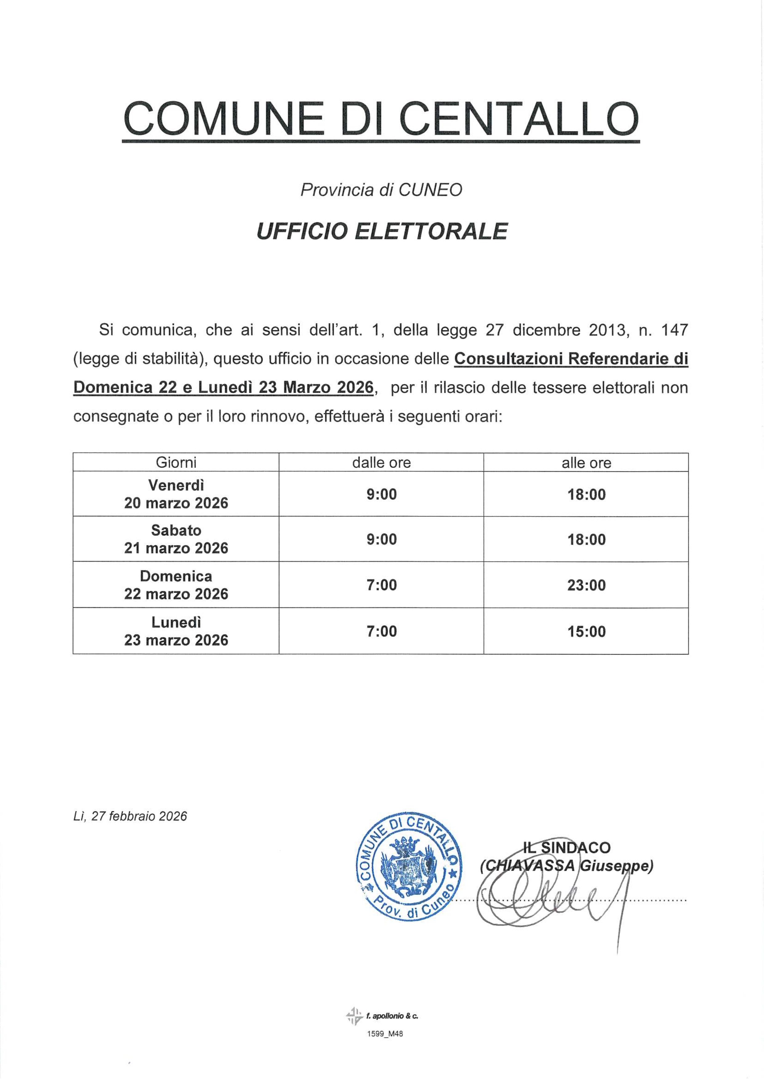 Referendum 22-23 marzo 2026: Aperture straordinarie per rilascio tessere elettorali